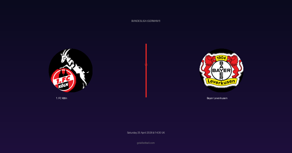 Match Preview: 1. FC Köln vs Bayer Leverkusen - prediction, team news, live stream