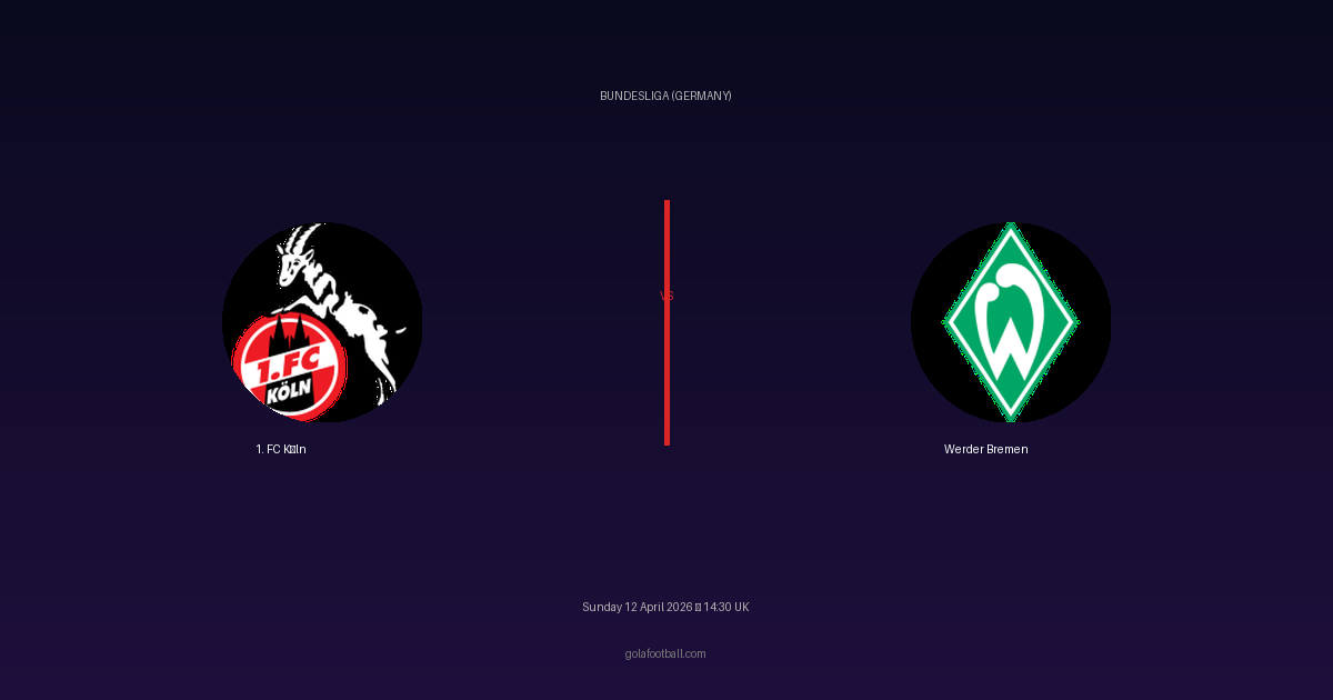Match Preview: 1. FC Köln vs Werder Bremen - prediction, team news, live stream