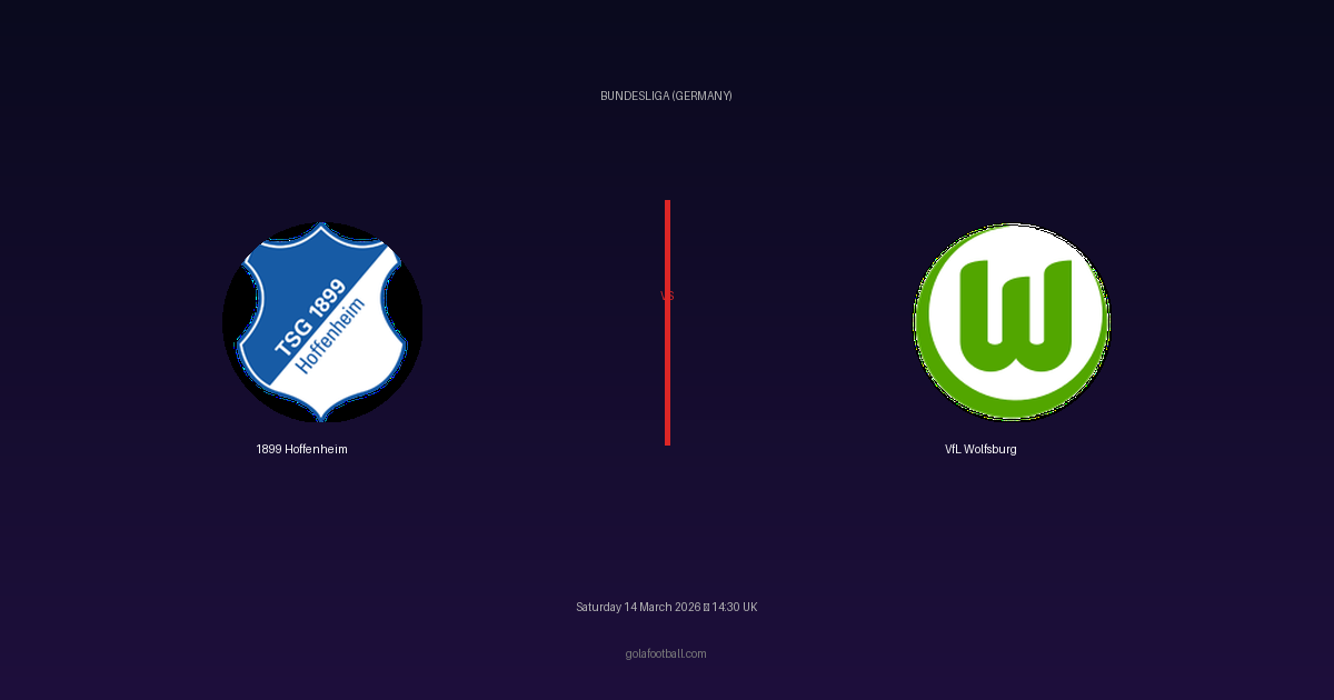 Match Preview: 1899 Hoffenheim vs VfL Wolfsburg - prediction, team news, live stream