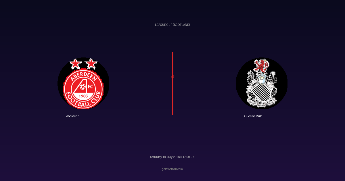 Match Preview: Aberdeen vs Queen's Park – League Cup (Scotland)