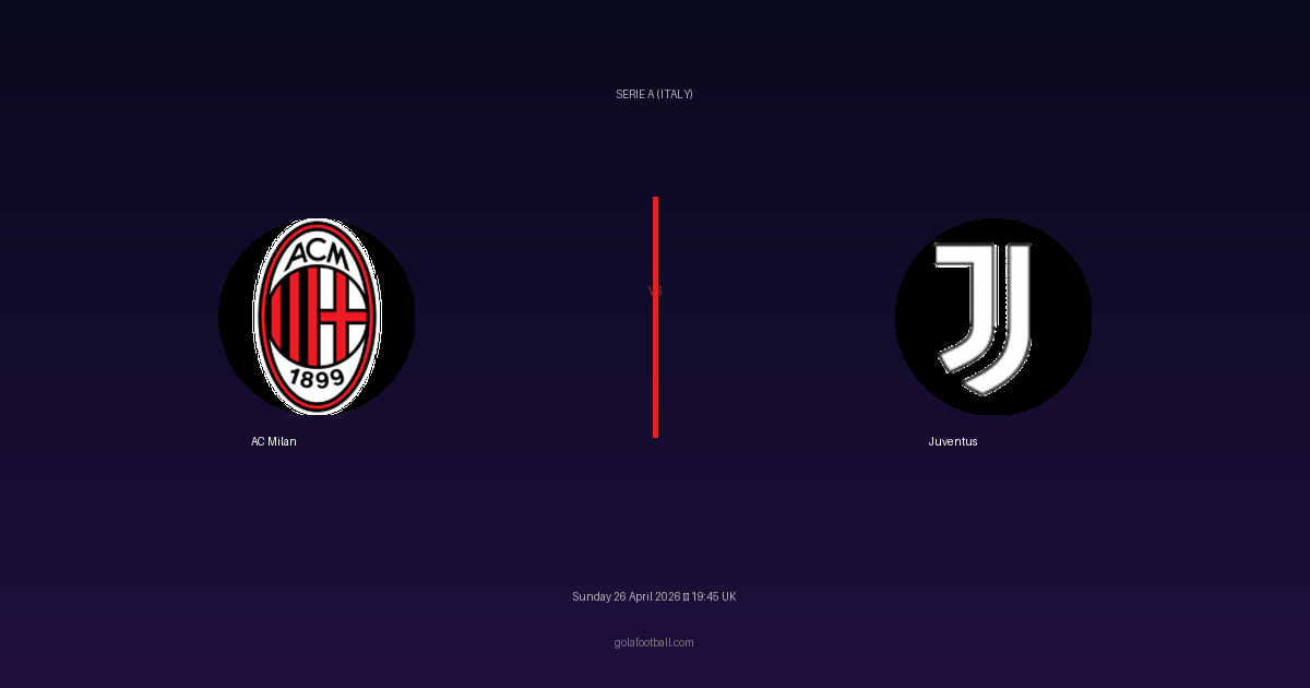 Match Preview: AC Milan vs Juventus - prediction, team news, live stream