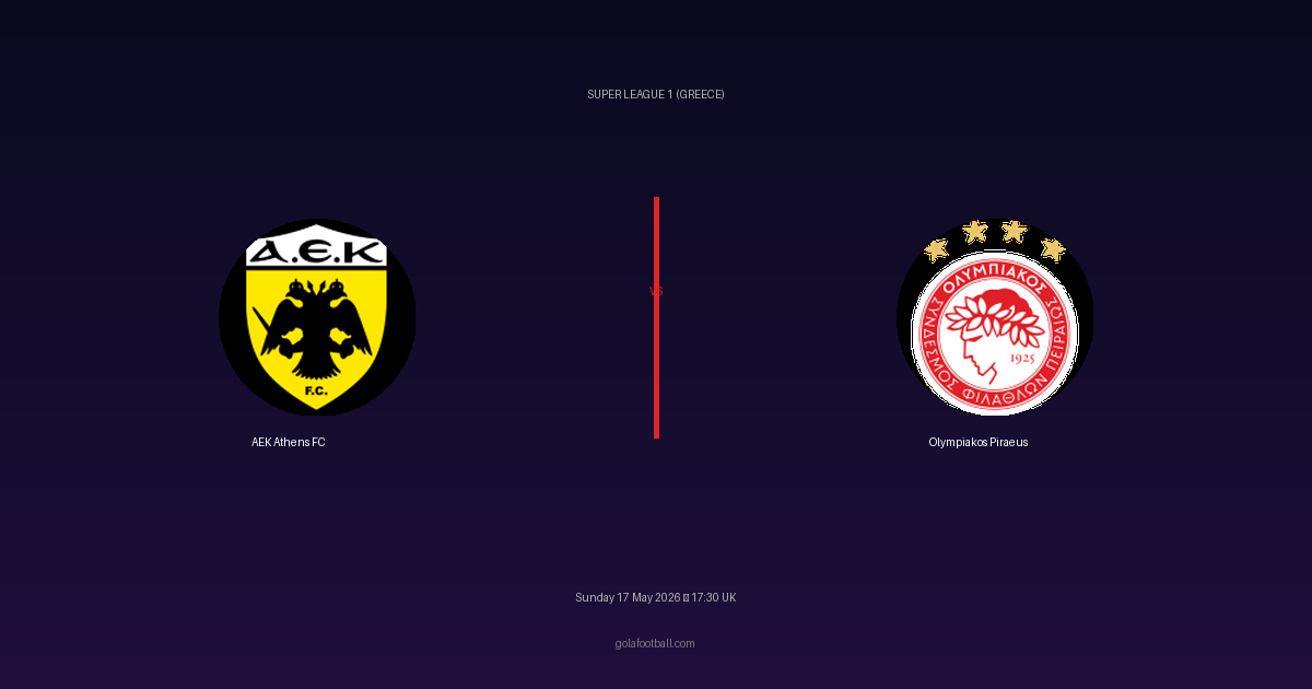 Match Preview: AEK Athens FC vs Olympiakos Piraeus - prediction, team news, live stream
