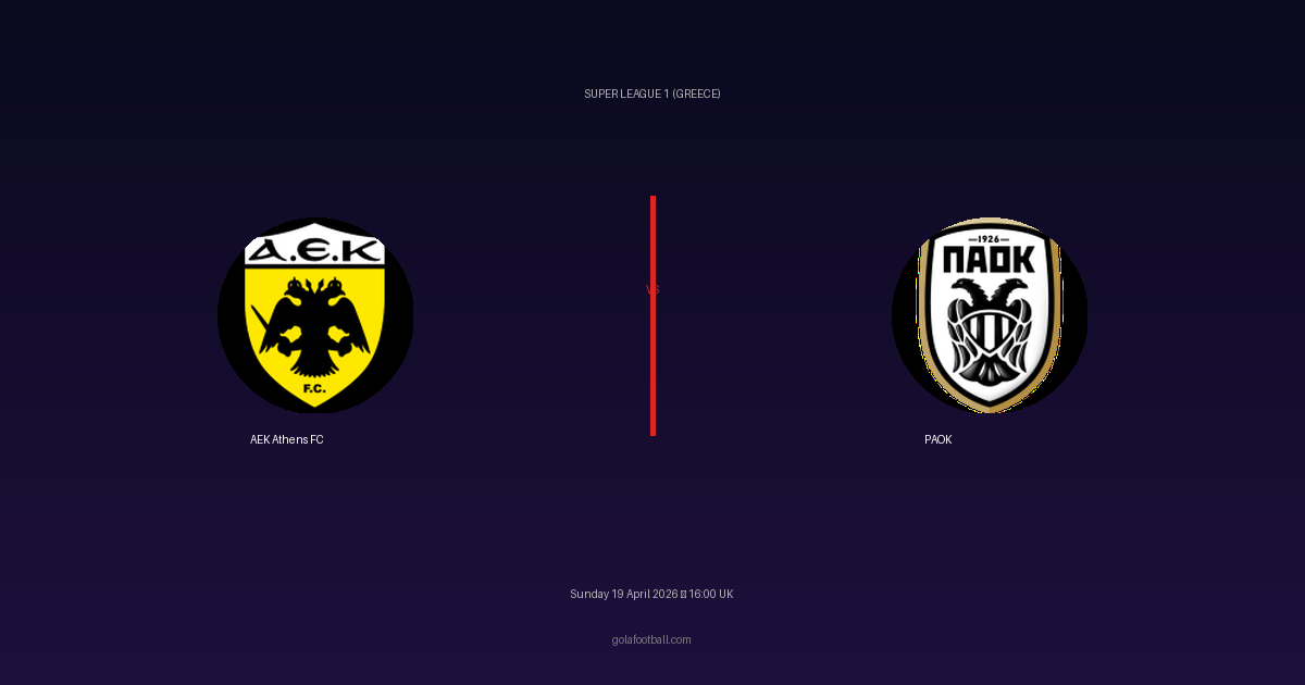 Match Preview: AEK Athens FC vs PAOK - prediction, team news, live stream