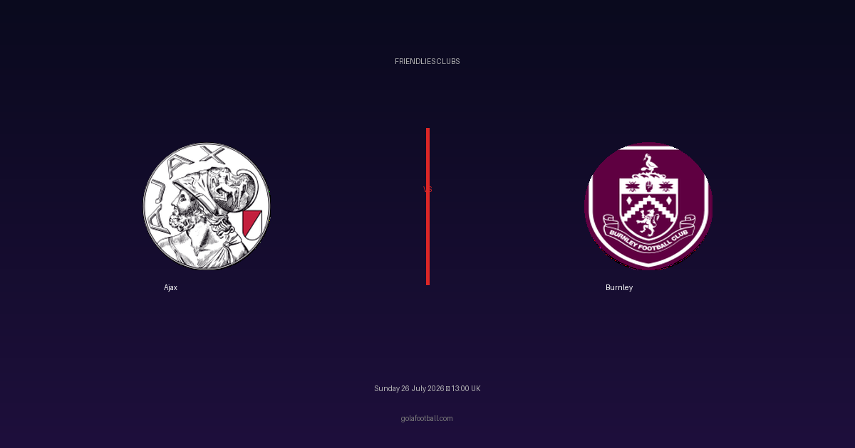 Match Preview: Ajax vs Burnley – Friendlies Clubs