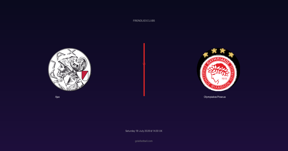 Match Preview: Ajax vs Olympiakos Piraeus – Friendlies Clubs