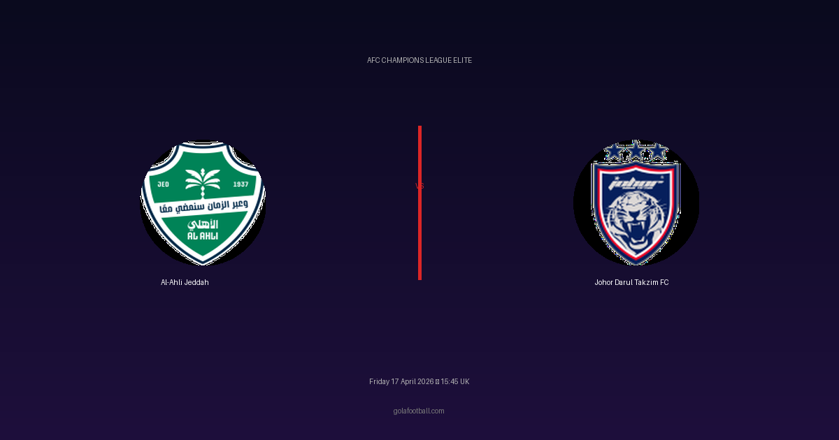 Match Preview: Al-Ahli Jeddah vs Johor Darul Takzim FC - prediction, team news, live stream