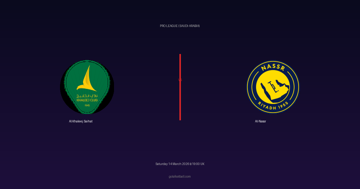 Match Preview: Al Khaleej Saihat vs Al-Nassr - prediction, team news, live stream