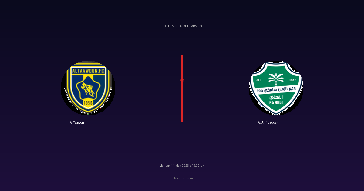 Match Preview: Al Taawon vs Al-Ahli Jeddah - prediction, team news, live stream
