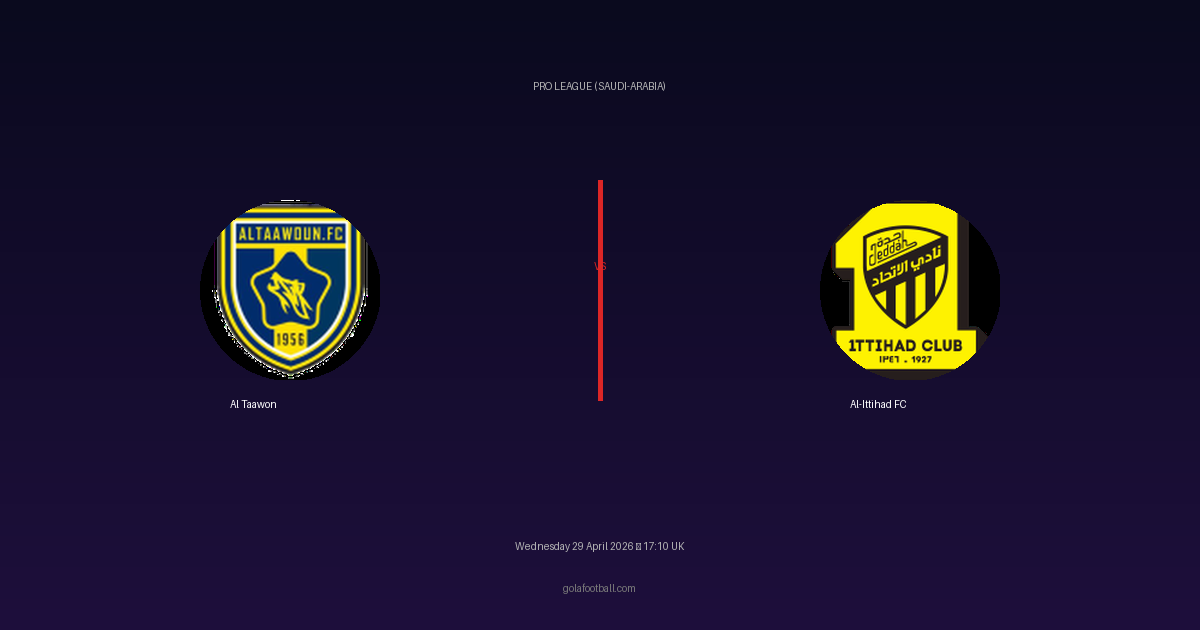 Match Preview: Al Taawon vs Al-Ittihad FC - prediction, team news, live stream