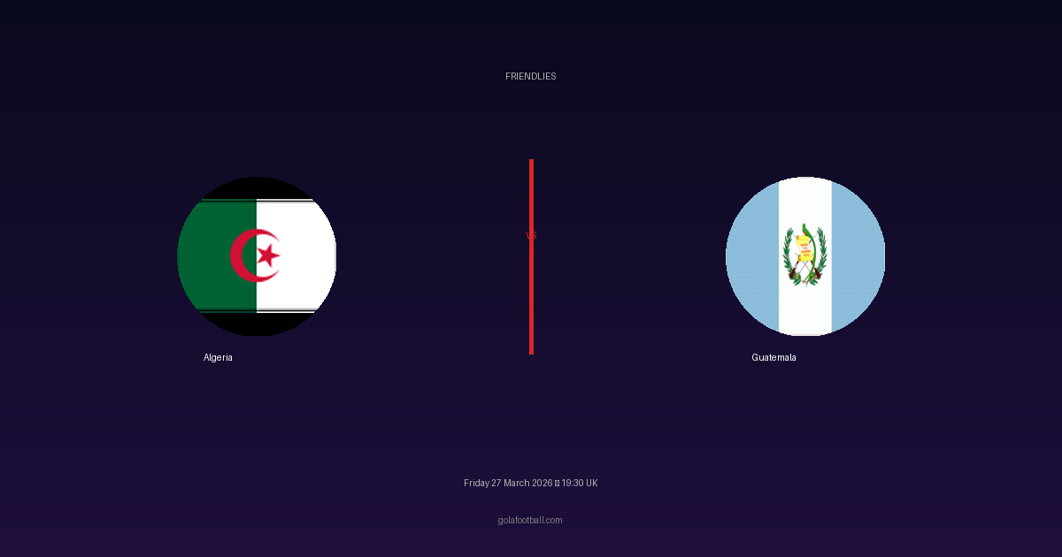 Match Preview: Algeria vs Guatemala - prediction, team news, live stream