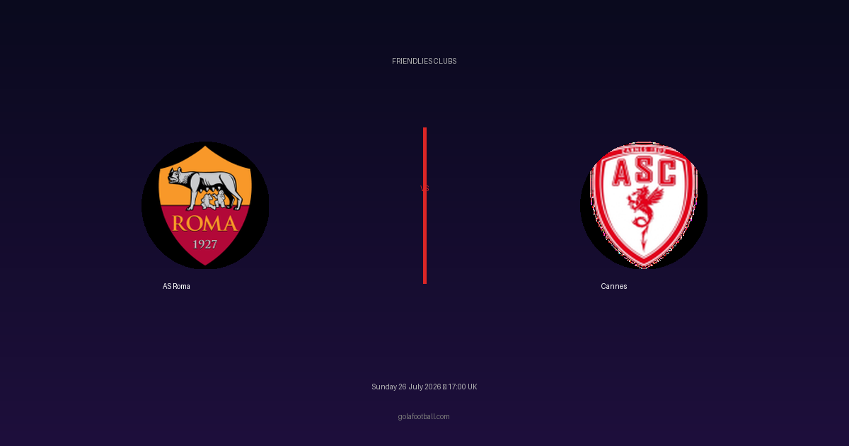 Match Preview: AS Roma vs Cannes – Friendlies Clubs