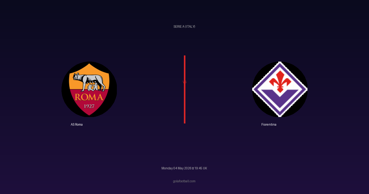 Match Preview: AS Roma vs Fiorentina - prediction, team news, live stream