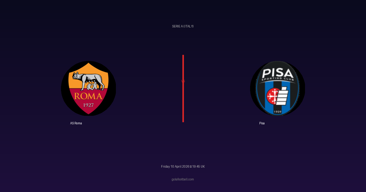 Match Preview: AS Roma vs Pisa - prediction, team news, live stream