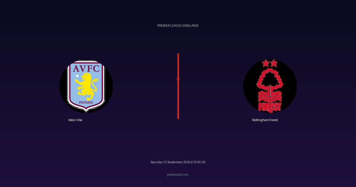 Match Preview: Aston Villa vs Nottingham Forest – Premier League (England)