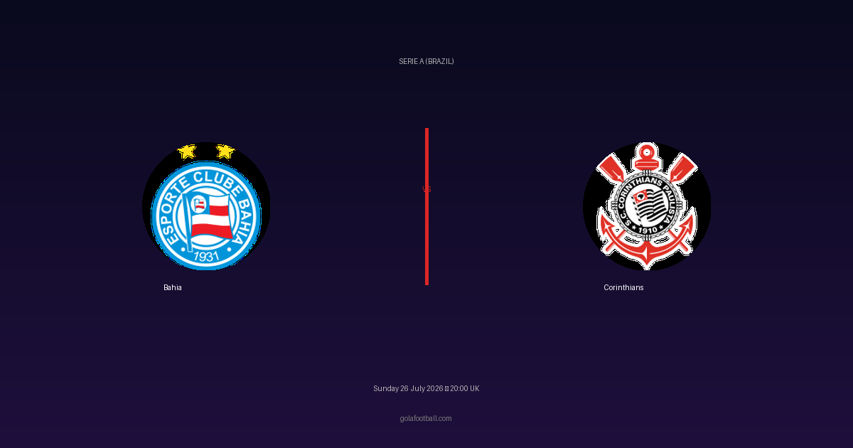 Match Preview: Bahia vs Corinthians – Serie A (Brazil)