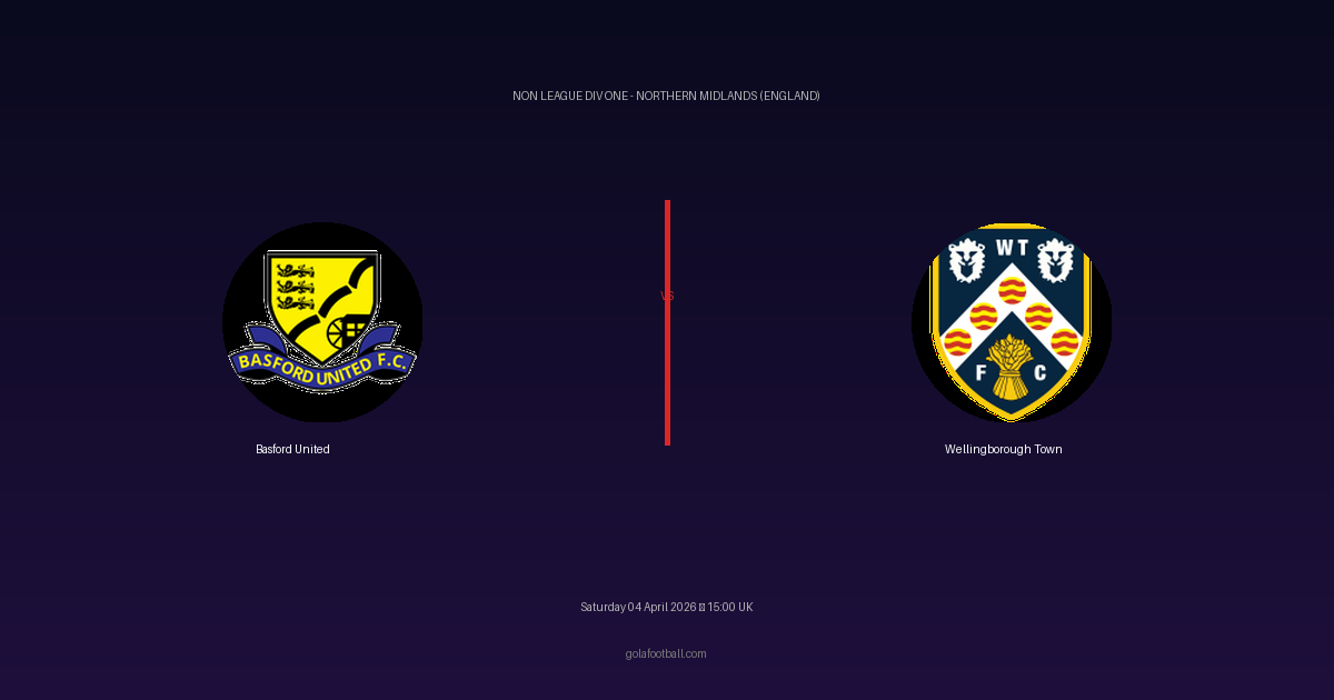 Match Preview: Basford United vs Wellingborough Town — prediction, team news & live stream