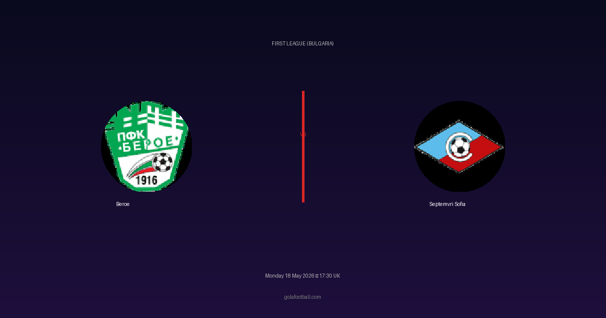 Match Preview: Beroe vs Septemvri Sofia - prediction, team news, live stream