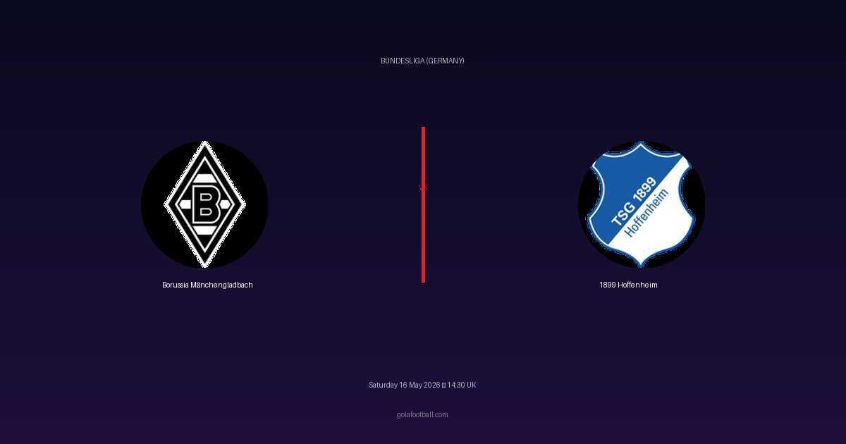 Match Preview: Borussia Mönchengladbach vs 1899 Hoffenheim - prediction, team news, live stream