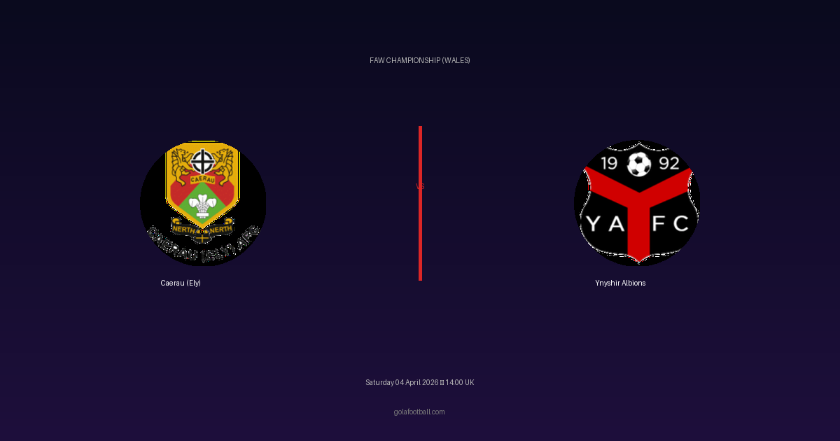 Match Preview: Caerau (Ely) vs Ynyshir Albions — prediction, team news & live stream