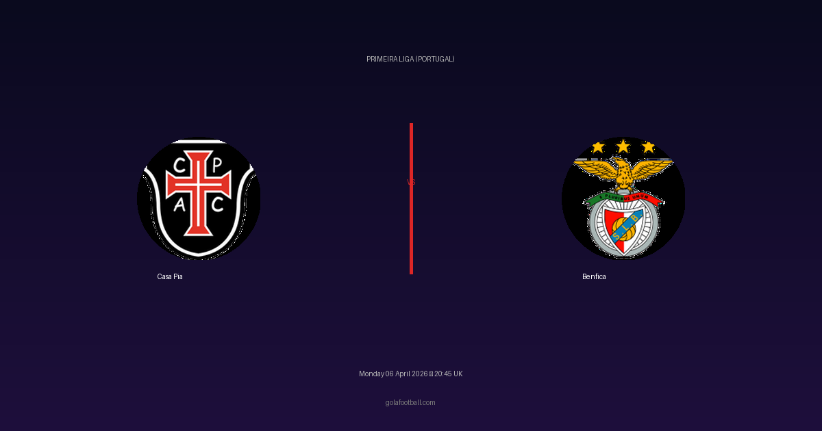 Match Preview: Casa Pia vs Benfica — prediction, team news & live stream