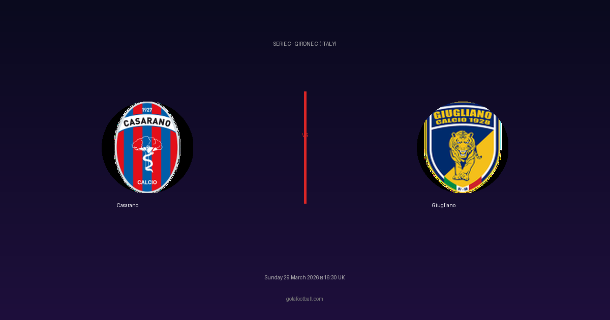 Match Preview: Casarano vs Giugliano - prediction, team news, live stream