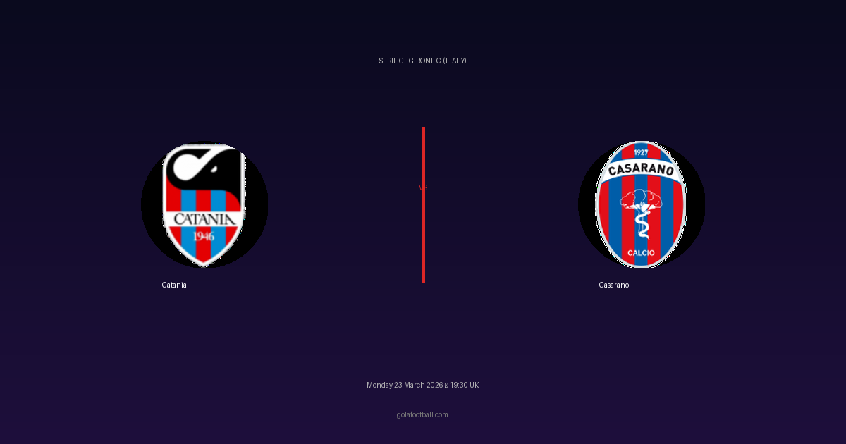Match Preview: Catania vs Casarano - prediction, team news, live stream