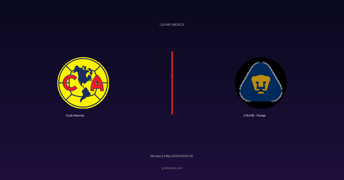 Match Preview: Club America vs U.N.A.M. - Pumas - prediction, team news, live stream