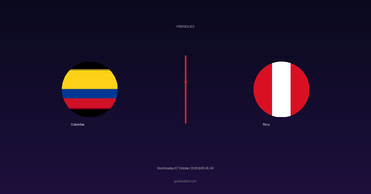 Match Preview: Colombia vs Peru – Friendlies