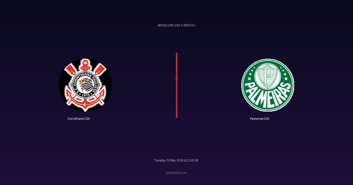Match Preview: Corinthians U20 vs Palmeiras U20 - prediction, team news, live stream
