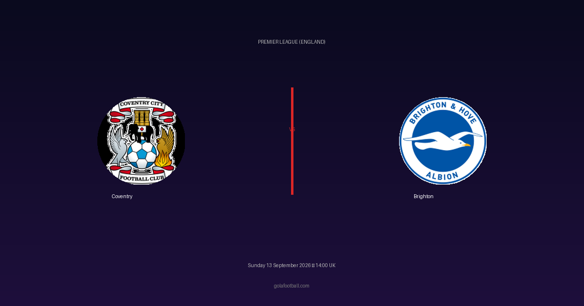 Match Preview: Coventry vs Brighton – Premier League (England)