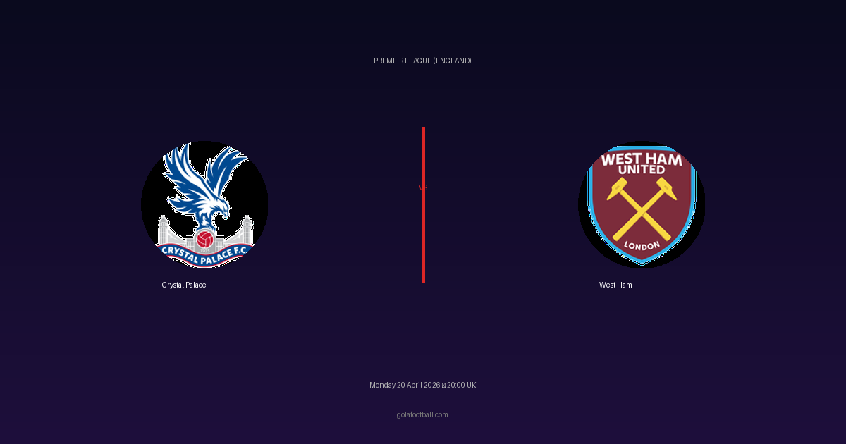 Match Preview: Crystal Palace vs West Ham - prediction, team news, live stream