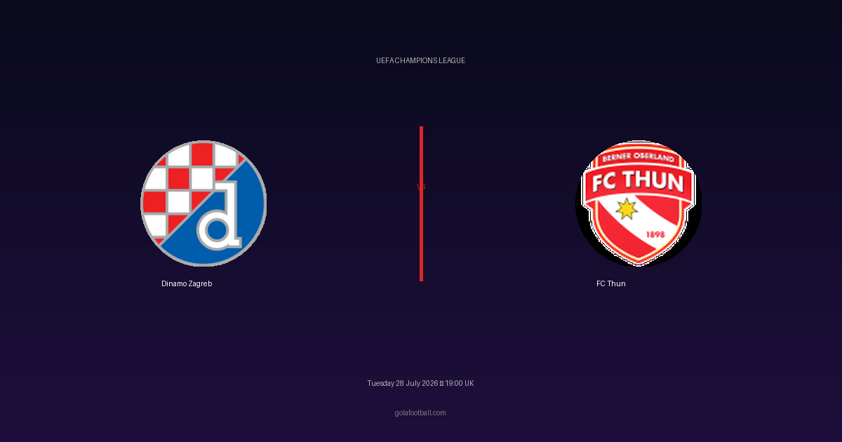 Match Preview: Dinamo Zagreb vs FC Thun – UEFA Champions League