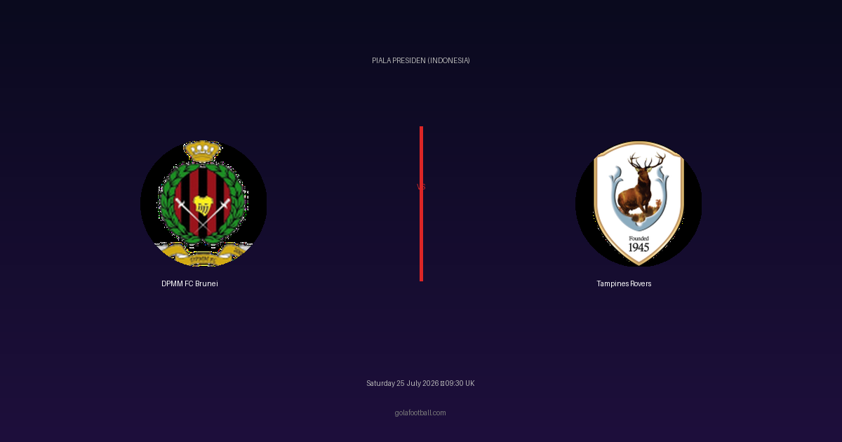 Match Preview: DPMM FC Brunei vs Tampines Rovers – Piala Presiden (Indonesia)