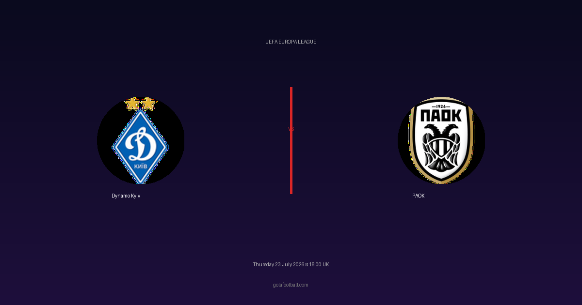 Match Preview: Dynamo Kyiv vs PAOK – UEFA Europa League