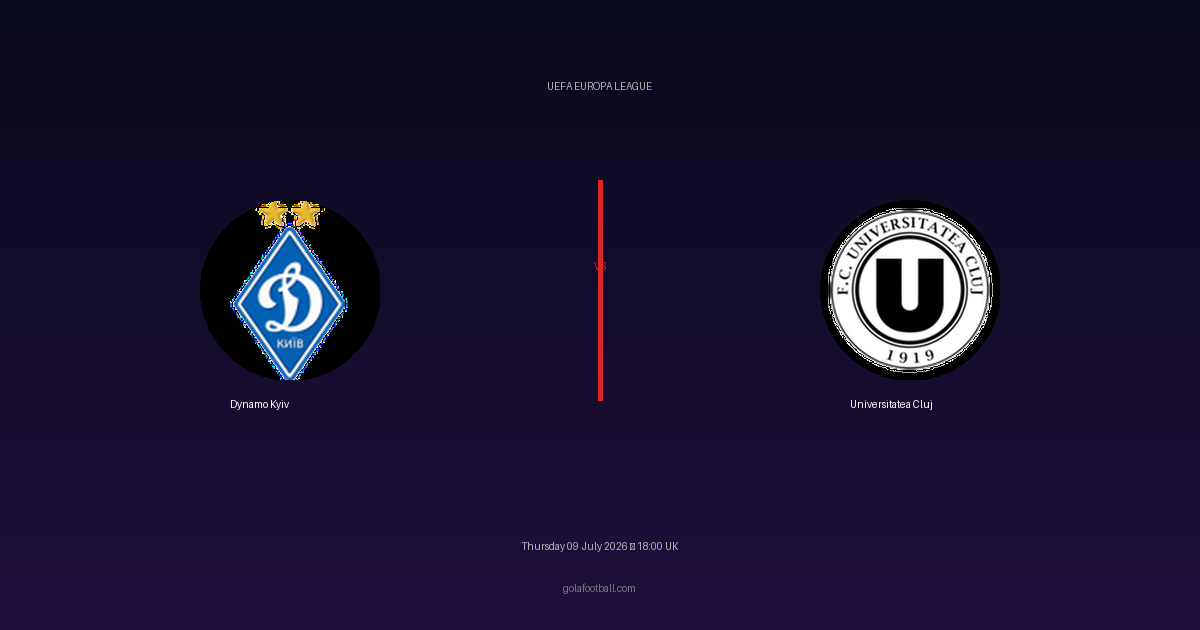 Match Preview: Dynamo Kyiv vs Universitatea Cluj – UEFA Europa League