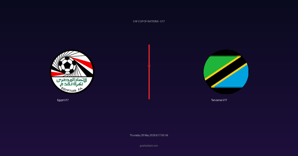 Match Preview: Egypt U17 vs Tanzania U17 - prediction, team news, live stream