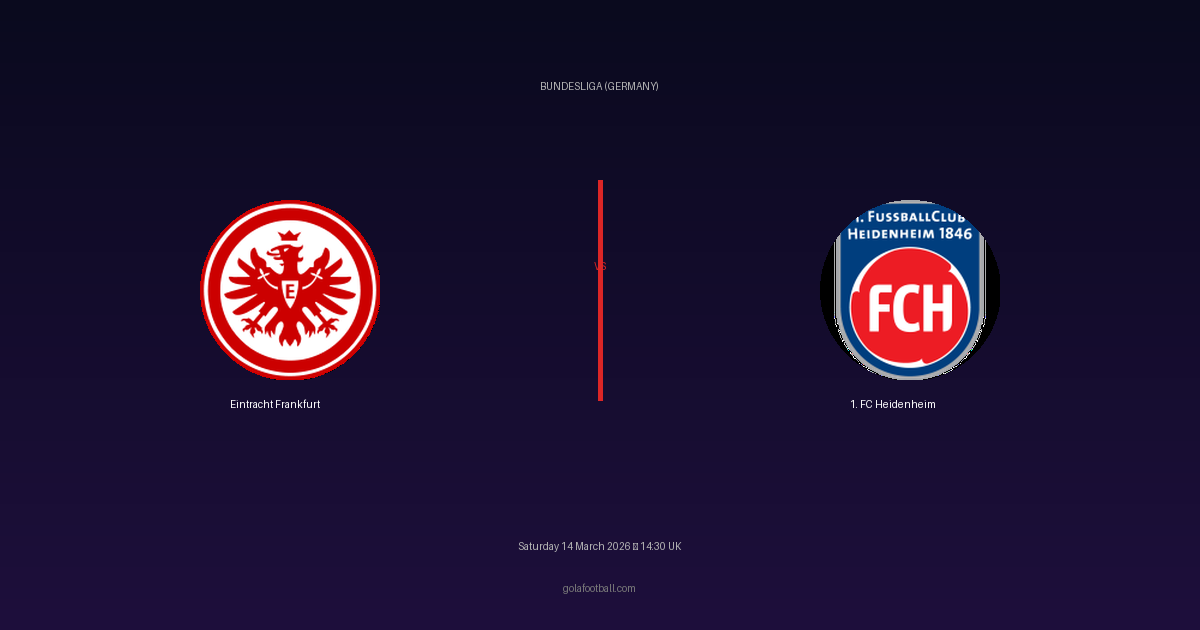 Match Preview: Eintracht Frankfurt vs 1. FC Heidenheim - prediction, team news, live stream