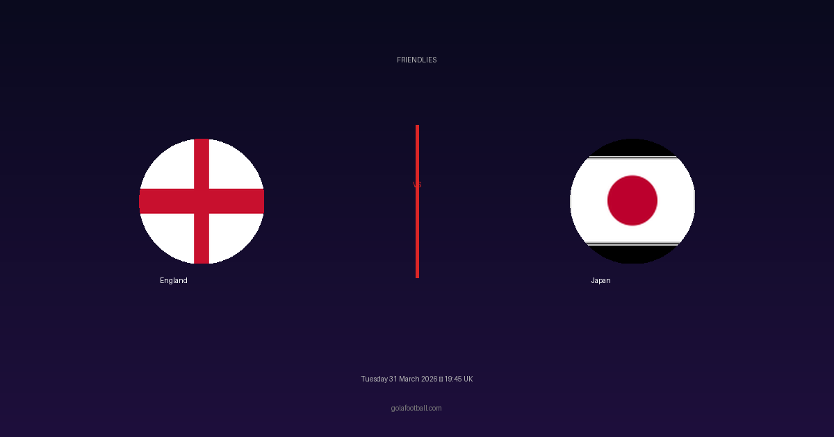 Match Preview: England vs Japan - prediction, team news, live stream