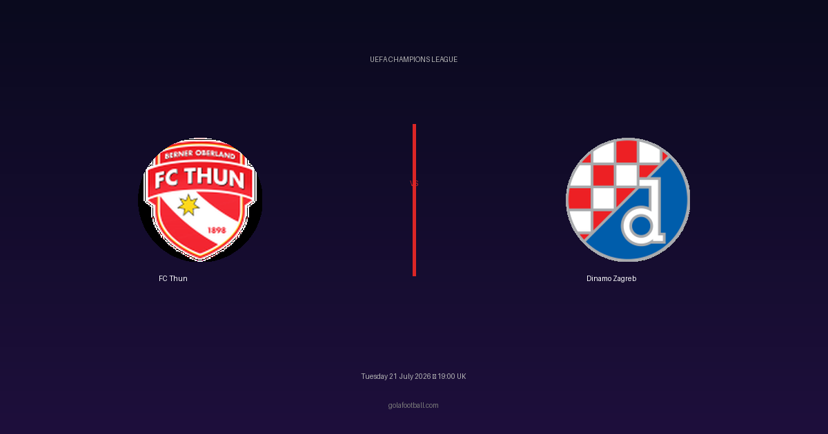 Match Preview: FC Thun vs Dinamo Zagreb – UEFA Champions League