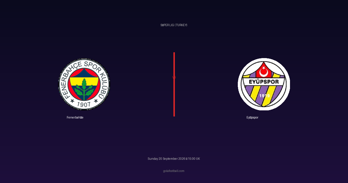 Match Preview: Fenerbahçe vs Eyüpspor – Süper Lig (Turkey)