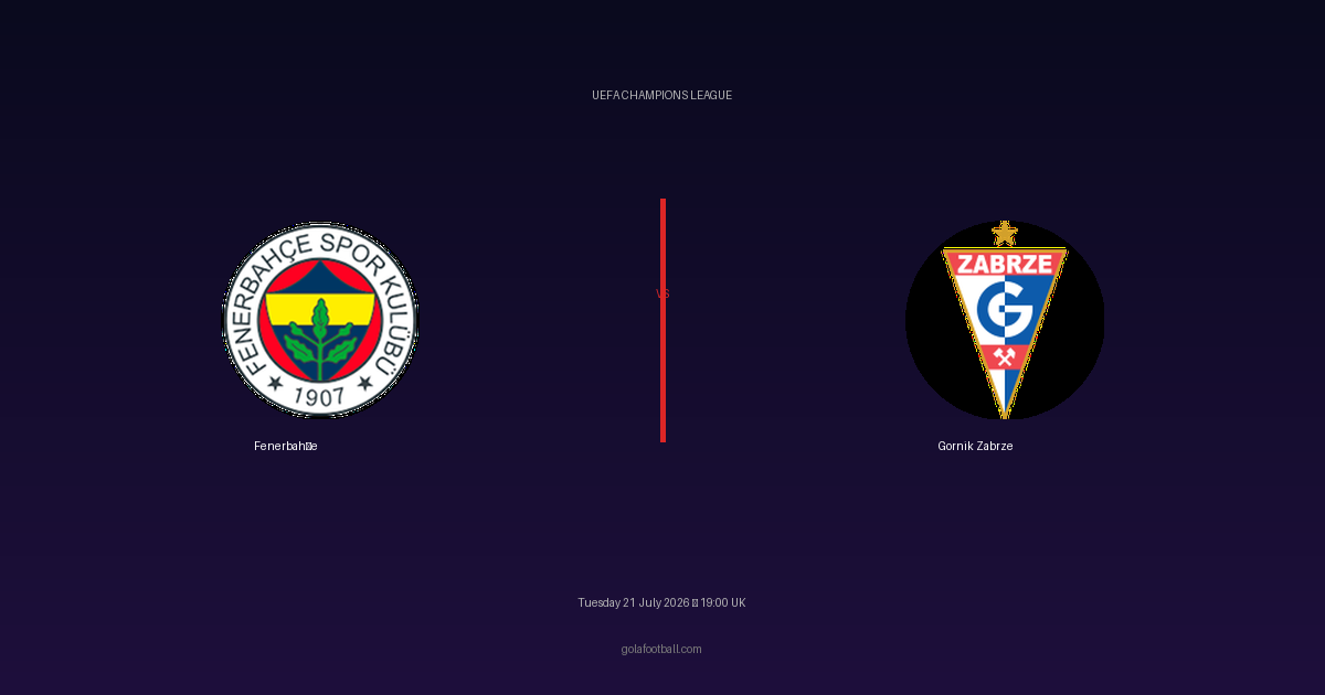 Match Preview: Fenerbahçe vs Gornik Zabrze – UEFA Champions League
