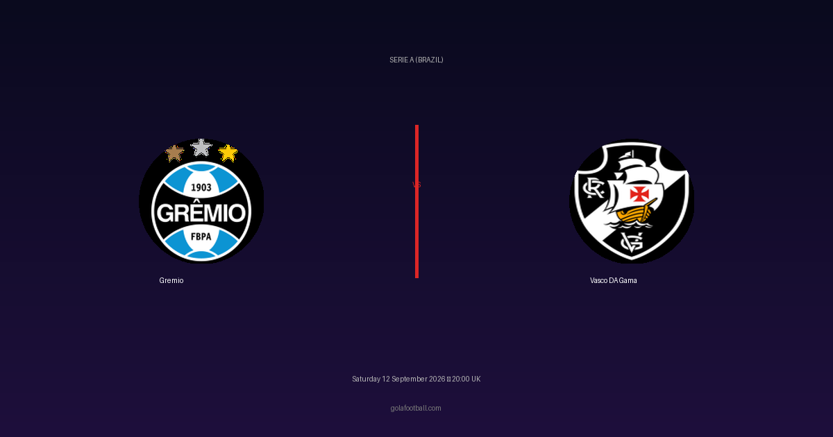 Match Preview: Gremio vs Vasco DA Gama – Serie A (Brazil)