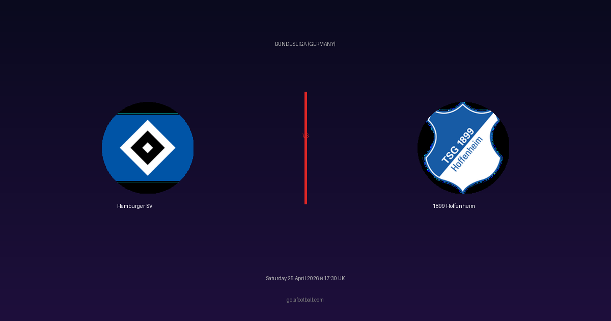 Match Preview: Hamburger SV vs 1899 Hoffenheim - prediction, team news, live stream
