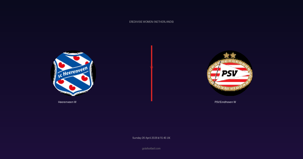Match Preview: Heerenveen W vs PSV/Eindhoven W - prediction, team news, live stream