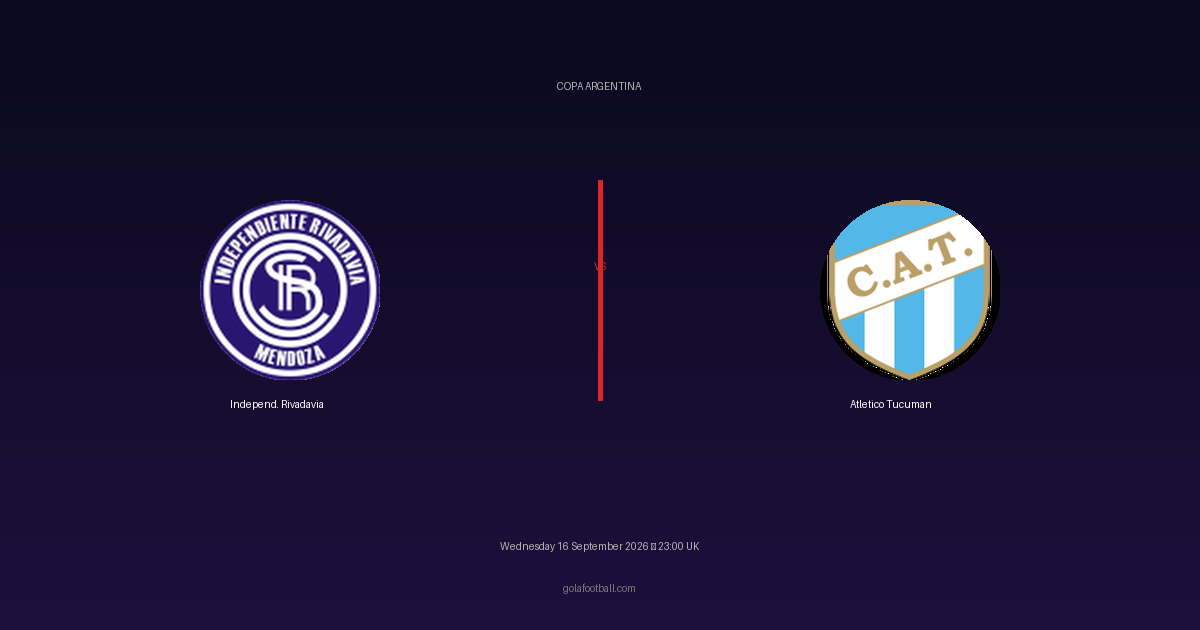 Match Preview: Independ. Rivadavia vs Atletico Tucuman – Copa Argentina