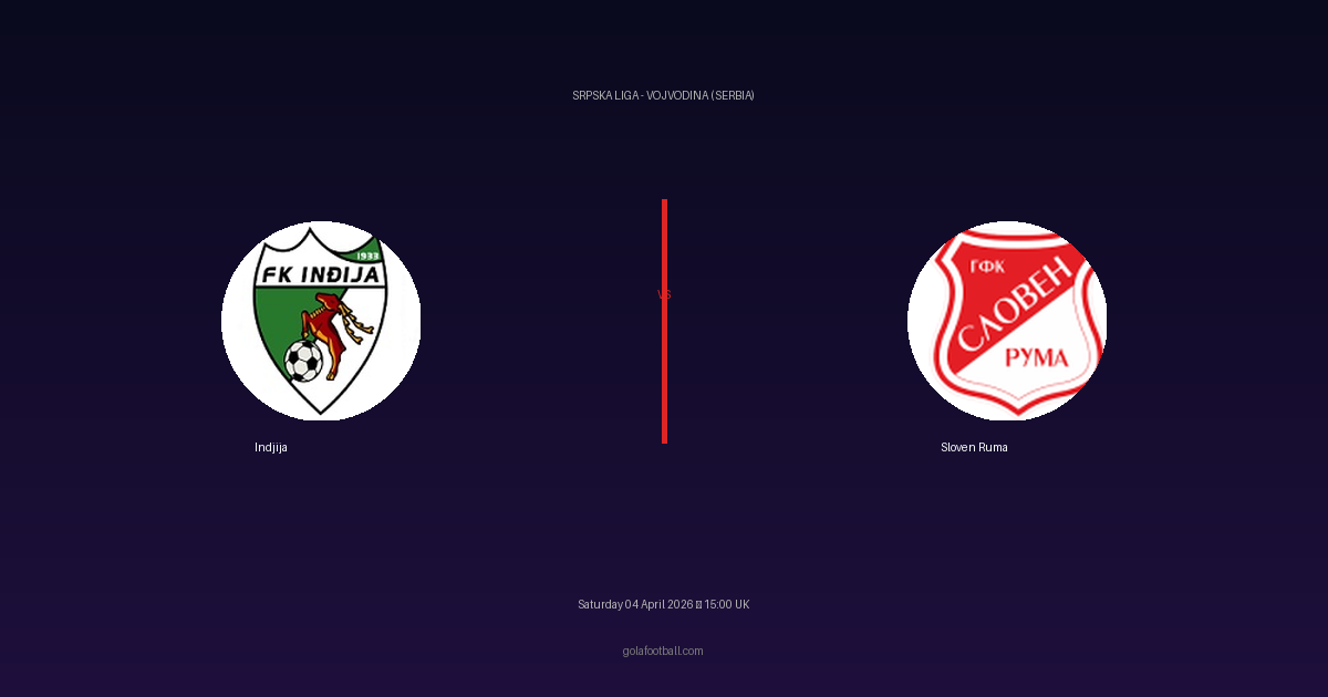 Match Preview: Indjija vs Sloven Ruma — prediction, team news & live stream