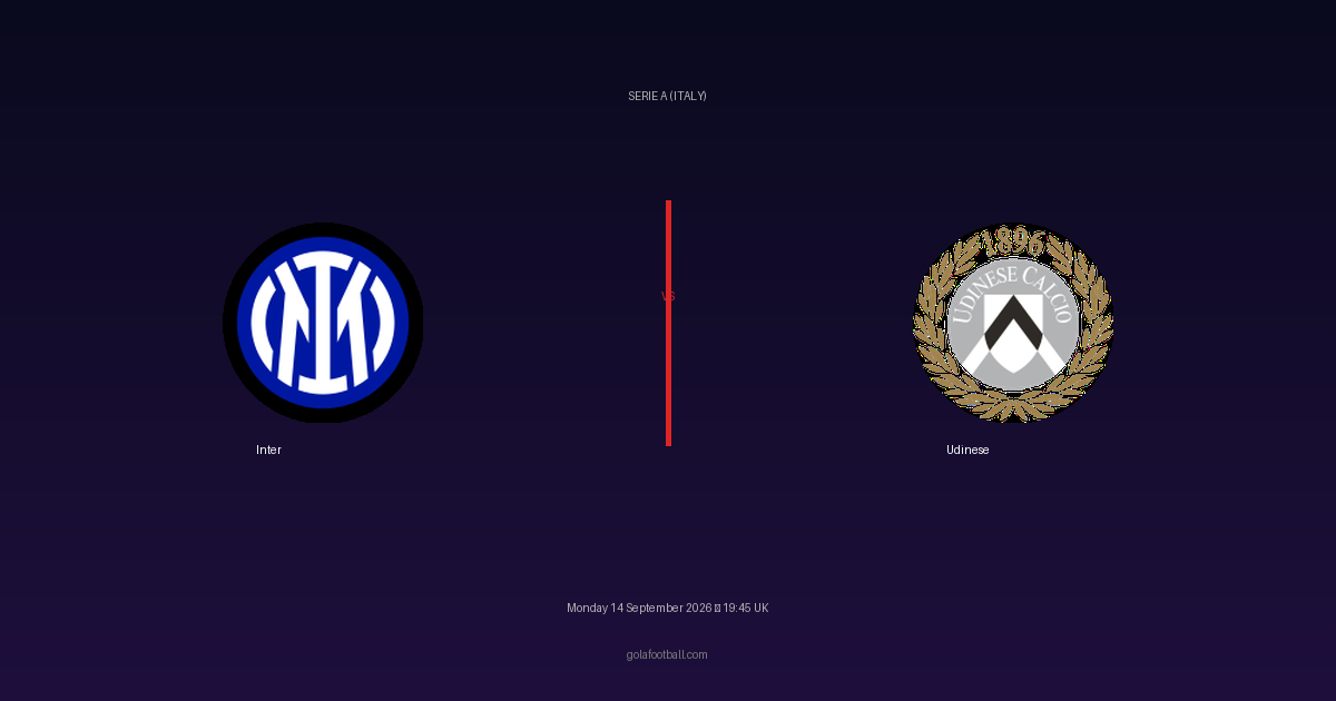 Match Preview: Inter vs Udinese – Serie A (Italy)