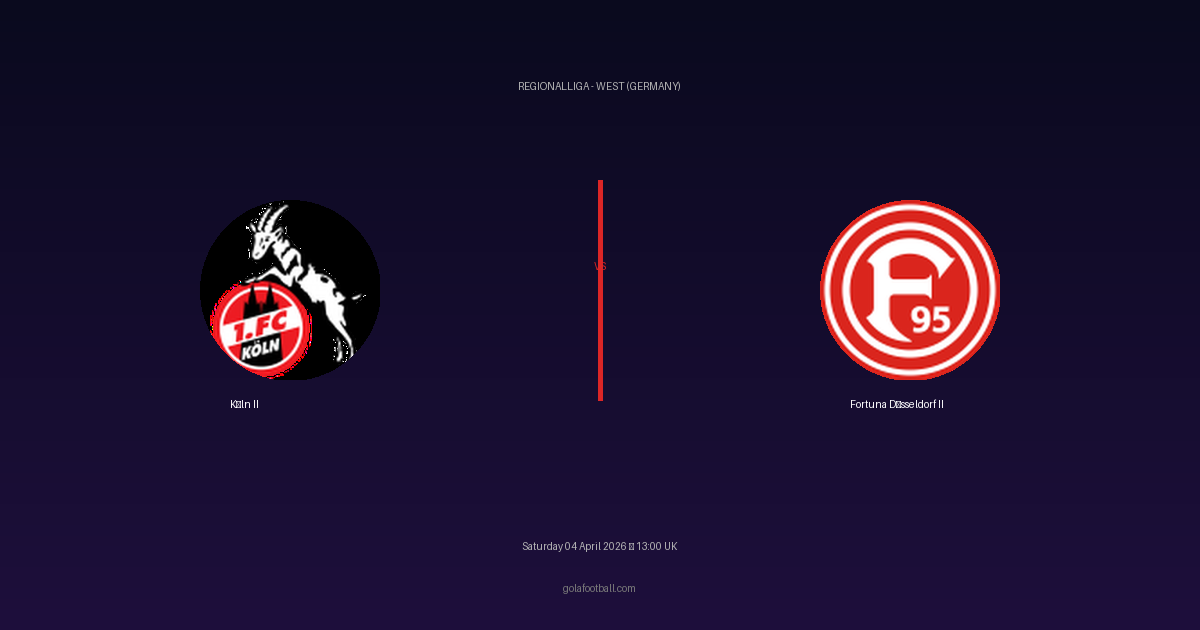 Match Preview: Köln II vs Fortuna Düsseldorf II — prediction, team news & live stream