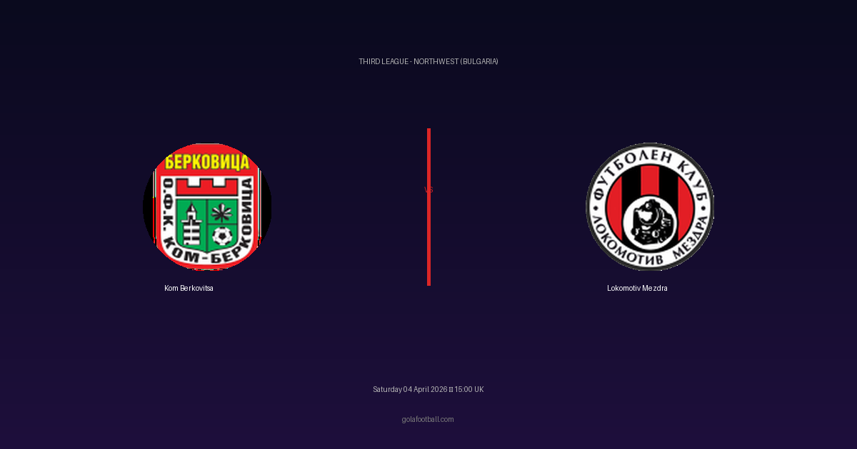 Match Preview: Kom Berkovitsa vs Lokomotiv Mezdra — prediction, team news & live stream