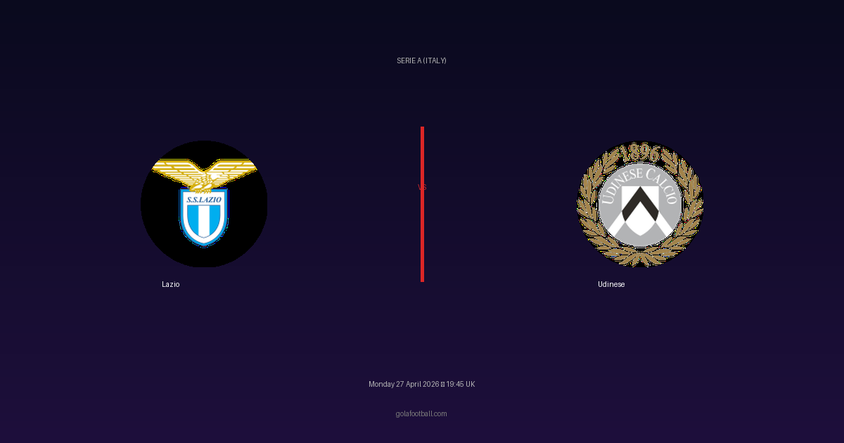 Match Preview: Lazio vs Udinese - prediction, team news, live stream